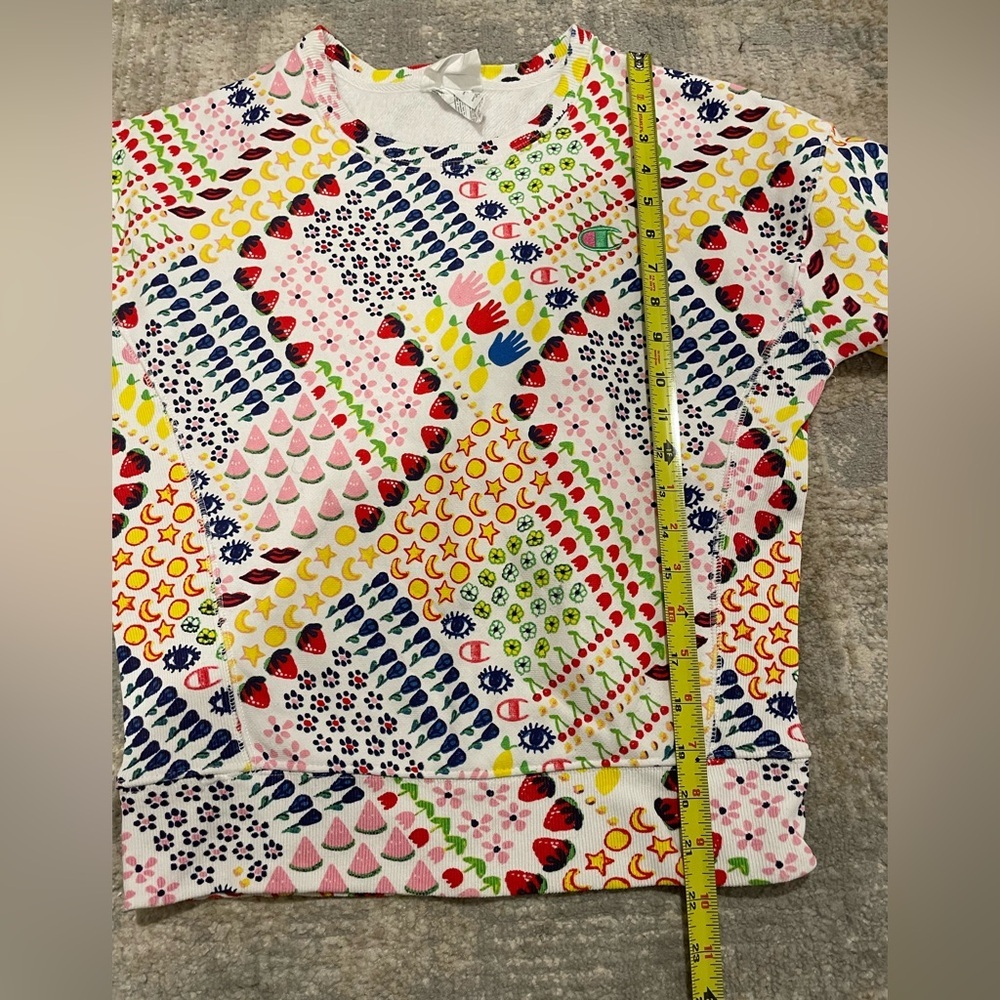 Champion x Susan Alexandra Fruit Eye Moon Reverse Weave Crewneck Sweatshirt XS - Picture 8 of 9